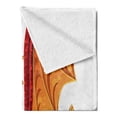 thumbnail image 2 of Dragon Soft Flannel Fleece Throw Blanket, Funny Spitting Winged Cartoon Mascot Playroom Childish Princess Illustration, Cozy Plush for Indoor and Outdoor Use, 50" x 70", Orange Red, by Ambesonne, 2 of 5