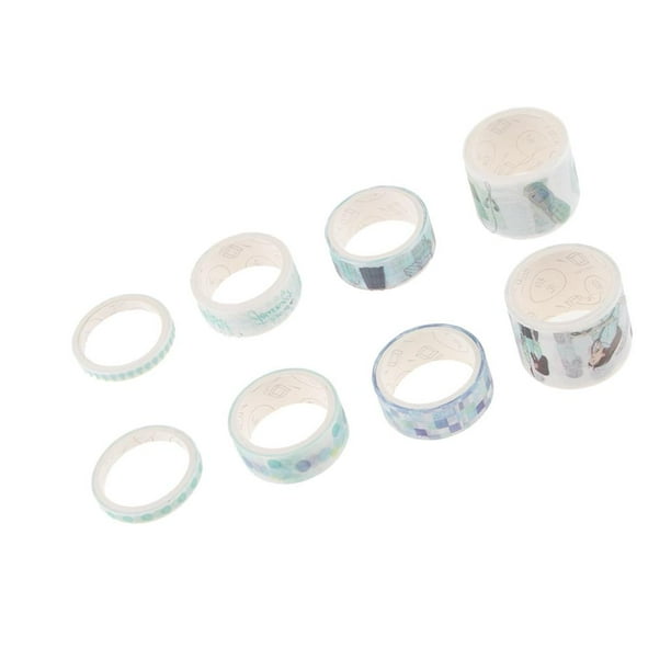 de 8 Washi para álbum de recortes, cinta adhesiva para manualidades, calcomanías, cintas adhesivas hechas segundo