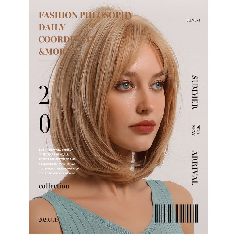 Brown Short Bob Wigs for Women Heat Resistant Synthetic  display picture 1