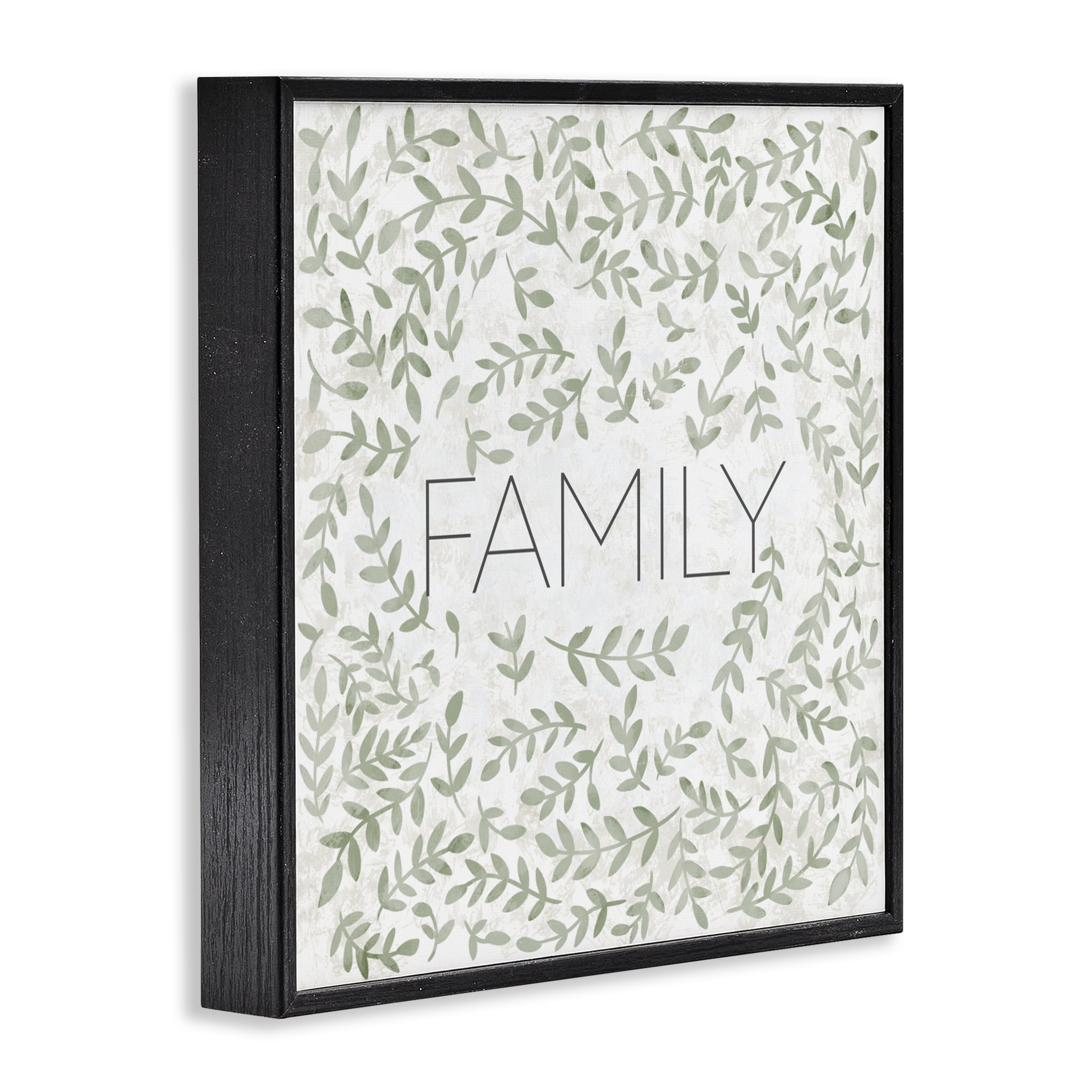 Stupell Industries Curved Ivy Sprigs Family Black Framed Giclee Art, design by SD Graphics Studio