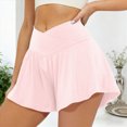 thumbnail image 2 of KPOPLK Womens Running Shorts with Liner Womens Summer Butterfly Athletic Shorts Quick Dry Shorts with Pockets for Walking Gym Hiking Size XL,Light Pink, 2 of 5