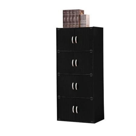 Hodedah Import HID44 BLACK 8 Door Storage Cabinet
