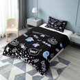 thumbnail image 2 of Homewish Spooky Animal Twin Comforter Sets for Kids, Happy Halloween Pumpkin Bedding Set, Black Reversible, 2 Pieces 1 Comforter and 1 Pillowcase, 2 of 6