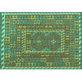 thumbnail image 1 of Ahgly Company Machine Washable Indoor Rectangle Oriental Turquoise Blue Traditional Area Rugs, 2' x 3', 1 of 4
