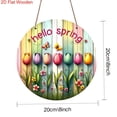 thumbnail image 5 of HELLOYOUNG Spring Wood Sign Hanging Decor, 2D Tulips Butterflies Flat Pendant for Front Door Wall Art, Rustic Home Wooden Decoration, 5 of 5