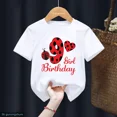 thumbnail image 3 of Camiseta divertida de algodón con mariquita roja y números del 1 al 10 para niños, regalo de cumpleaños, ropa Harajuku para niños y niñas, camiseta de manga corta de verano para bebés, 3 of 5