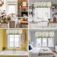 thumbnail image 5 of Hummingbird Kitchen Curtain Valances for Windows Farmhouse Short Curtains, Sage Green Botanical Leaf Vintage Botanical Rod Pocket Valance Curtain for Bedroom Cafe Living Room 42"x18", 5 of 8