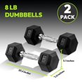 thumbnail image 2 of Mancuerna HANDBODE Handbode con funda hexagonal de goma, 8 libras, para entrenamiento de fuerza, 2 of 9