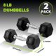 thumbnail image 2 of Mancuerna HANDBODE Handbode con funda hexagonal de goma, 8 libras, para entrenamiento de fuerza, 2 of 9
