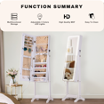 thumbnail image 5 of Freestanding Jewelry Armoire LEDs Lockable Jewelry Cabinet Full-Length Mirror with Jewelry Storage White, 5 of 10
