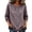 Purple plus size linen blouse a1, variant on MORESEC Women Plus Size Round Neck 3/4 Sleeve Ruffle Linen Blouse Tunic Tops Casual Summer Party Shirts Solid Basic Tees, Gray M
