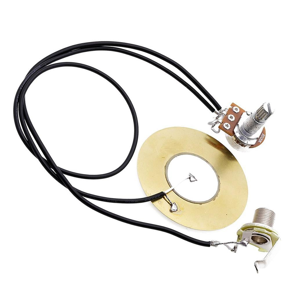 50mm Guitar Pickup Piezo Transducer Prewired Amplifier with 6.35mm Output for Acoustic Guitar Ukulele Box Guitar