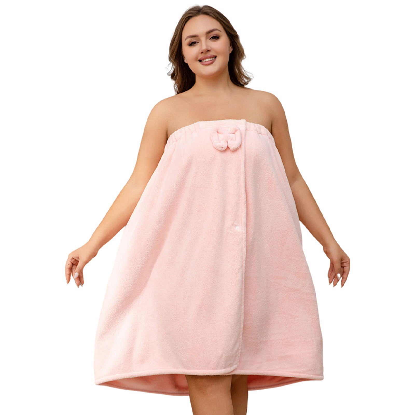 Plus Size Adjustable Oversized Wrap Bathrobe Set for Women with Hair Towel and Wearable Dress for Post-Bath Comfort