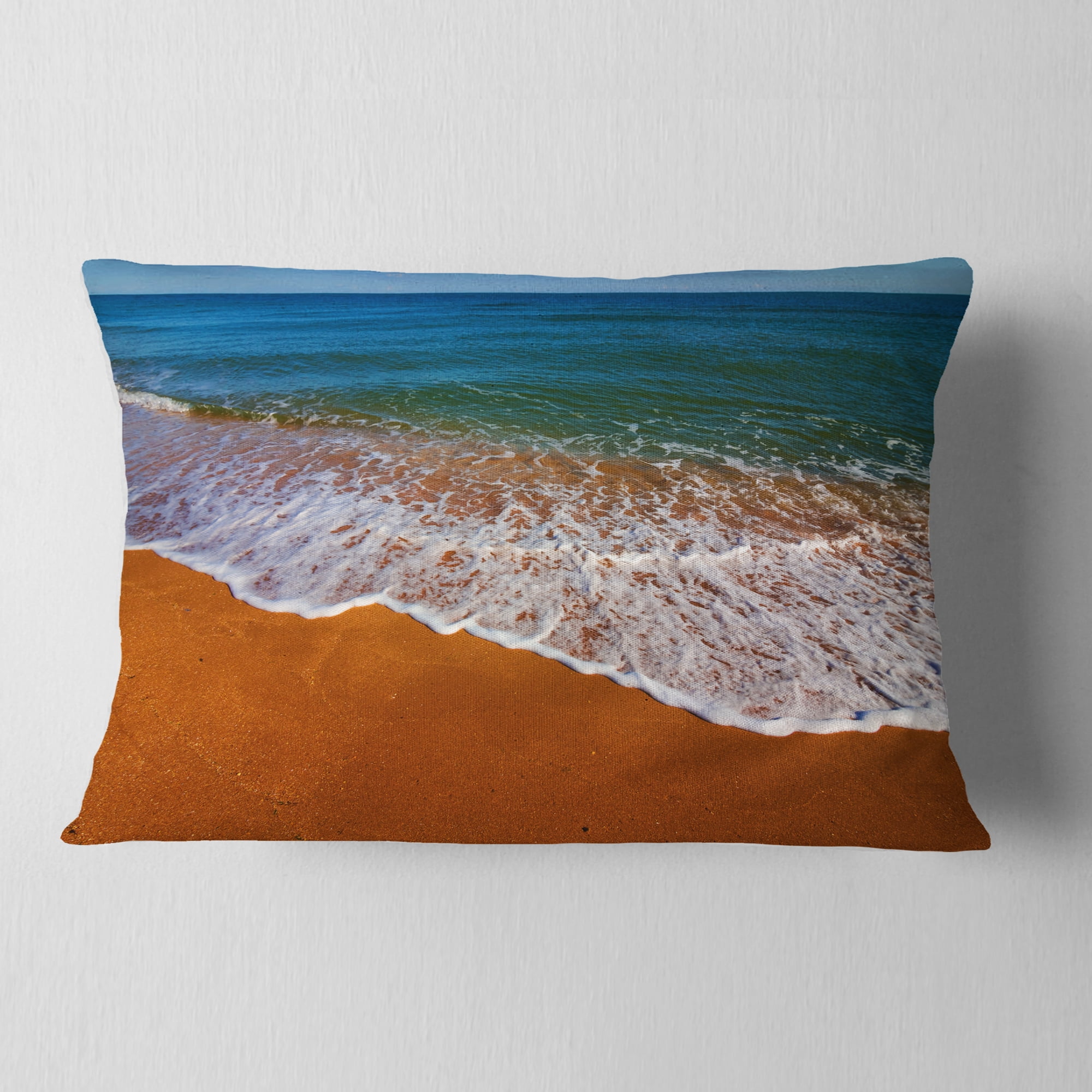Designart 12" x 20" White Polyester Throw Pillow