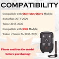 thumbnail image 2 of Cart Key Fob Replacement Fits for Chevy Suburban Tahoe GMC Yukon/Yukon XL Denali 2015- 2020 Push Start 6 Buttons Smart Keyless Entry Remote Start Control ‎13580804 Set of Two HYQ1AA 13508280, 2 of 8