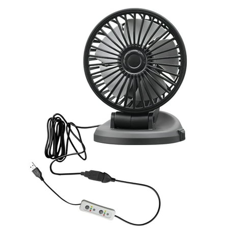 

FSLiving 5V Car Fans USB-Powered Car Cooling Air Fan Powerful Single Car Fan Rotatable Fan with Timing and Speed Governing Switch for Truck Vehicle Boat Van SUV RV Black - 1 Pack