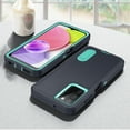 thumbnail image 7 of Feishell Case for Samsung Galaxy A03s 6.5 inch,Heavy Duty 3 Layer Military Protection with Hidden Kickstand Shock Resistant Armor Hybrid Bumper Rugged Rubber Phone Cover,Darkblue+Mint, 7 of 7