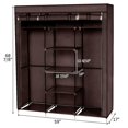 thumbnail image 1 of GoDecor Armoire Garde-Robe Portable Organisateur de Rangement pour Vêtements avec Étagères en Métal Brun Foncé, 1 of 6