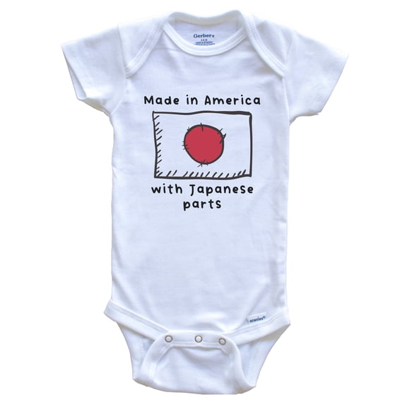 Made In America With Japanese Parts Japan Flag Baby Bodysuit