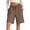 BBX91-Brown, variant on Sweat Shorts Women Cotton Running Bermuda Elastic Drawstring Waist Shorts Summer Casual Workout Athletic Long Short With Pockets Brown S
