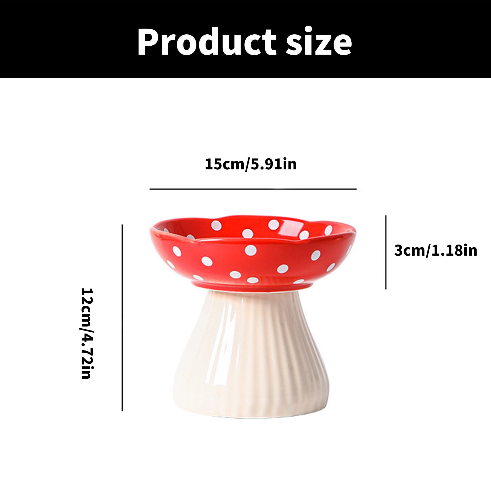 Elevated Feeder Bowl Slows Down Feeding Dish Pet Dog Bowl Cartoon Mushroom Elevated Pet Bowl
