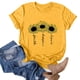 thumbnail image 5 of Gibobby Camiseta de manga corta para mujer Las mujeres rematan la camisa moda casual cuello redondo manga corta(Amarillo,XL), 5 of 5