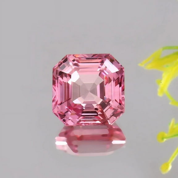 AAA Ravishing Luster & Nice Color Flawless Ceylon Padparadscha Sapphire Loose Asscher Cut Gemstone For Ring And Fine Jewelry Making 12.50 MM Lab Grown