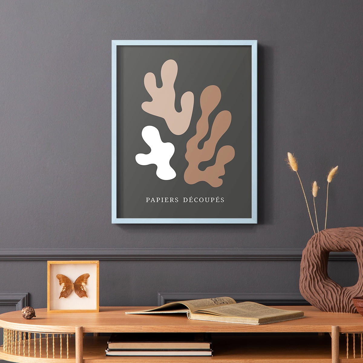 Matisse CDV in Blue Solid Wood Framed Print No Nail Hanging
