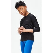 قمصان DEVOPS 3 Pack Youth Boys Compression Athletic Performance Baselayer طويلة الأكمام (صغيرة، أسود/أسود/أسود)
