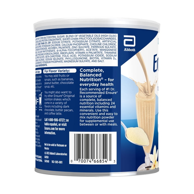 Ensure, Protein Powder, 14.1 oz, Vanilla Nutrition Shake Mix - Walmart.com Ensure, Protein Powder, 14.1 oz, Vanilla Nutrition Shake Mix - Walmart.com