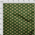 thumbnail image 3 of oneOone Cotton Cambric Green Fabric Elephant Sewing Material Print Fabric By The Yard 42 Inch Wide, 3 of 5