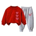 thumbnail image 4 of Toddler Girls 2 Piece Outfits Raglan Sleeve Sweatshirt and Sweatpants Tracksuits Sets 0-13Y,4-5 Years,S, 4 of 4