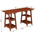 thumbnail image 2 of Convenience Concepts Designs2Go 29.25 inches Tall Double Trestle Desk with Shelves, Cherry, All Ages, 2 of 6