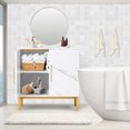 thumbnail image 6 of REHOOPEX  Modern Storage Cabinet with Door, White Marble Accent Buffet, Free Standing Sideboard Cabinet, Wooden sideboard and buffet for Living Room, Bedroom, Hallway, Entryway, Home, Office, 6 of 7