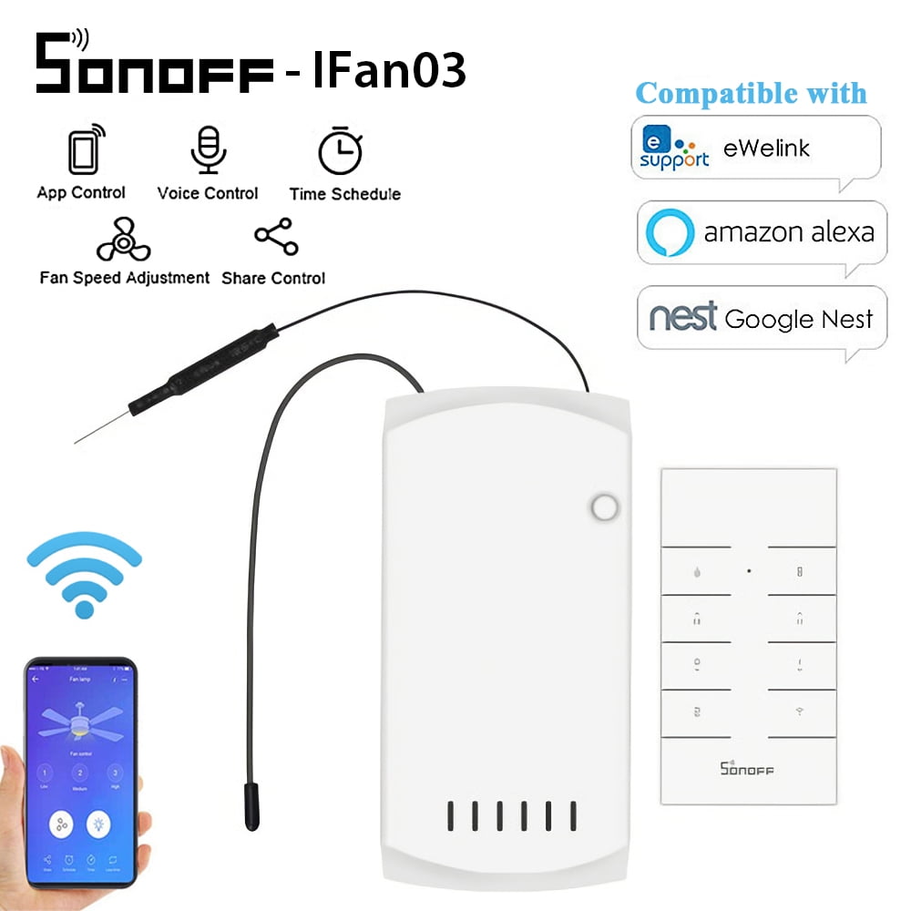 Smart Home WIFI Fan Light Switch APP Controller Remote Control Voice Control