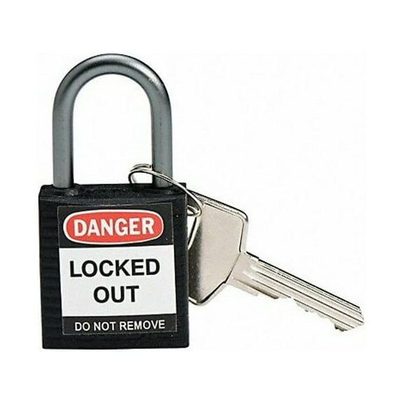 Brady Lockout Padlock,KD,Black,1-2/5"H 143166