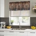 thumbnail image 4 of Retro Brown Door Curtain Valances for Windows, Kitchen Valance Window Treatments Panel 2 Pack, Country Vintage Wooden Door Rod Pocket Short Curtains for Bathroom Bedroom 42 x 18 Inch, 4 of 8