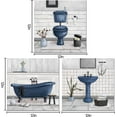 thumbnail image 2 of Bathroom Wall Art Bath Tub Painting Picture Bathroom Wall Decor Framed Ready to Hang 12x12inchx3,Deep Blue, 2 of 6