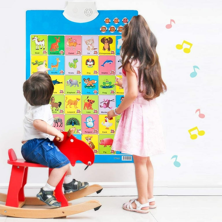 Talking Electronic Alphabet Poster- Interactive Smart Alphabet Poster  Alphabet Electronic Wall Chart for Kids Toddlers Learning Educational Toys  Ideal Gifts ( Animals Alphabet Learning) 