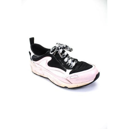

Pre-owned|Sandro Womens Athletic Leather Lace Up Running Shoes Sneakers Black Size 8