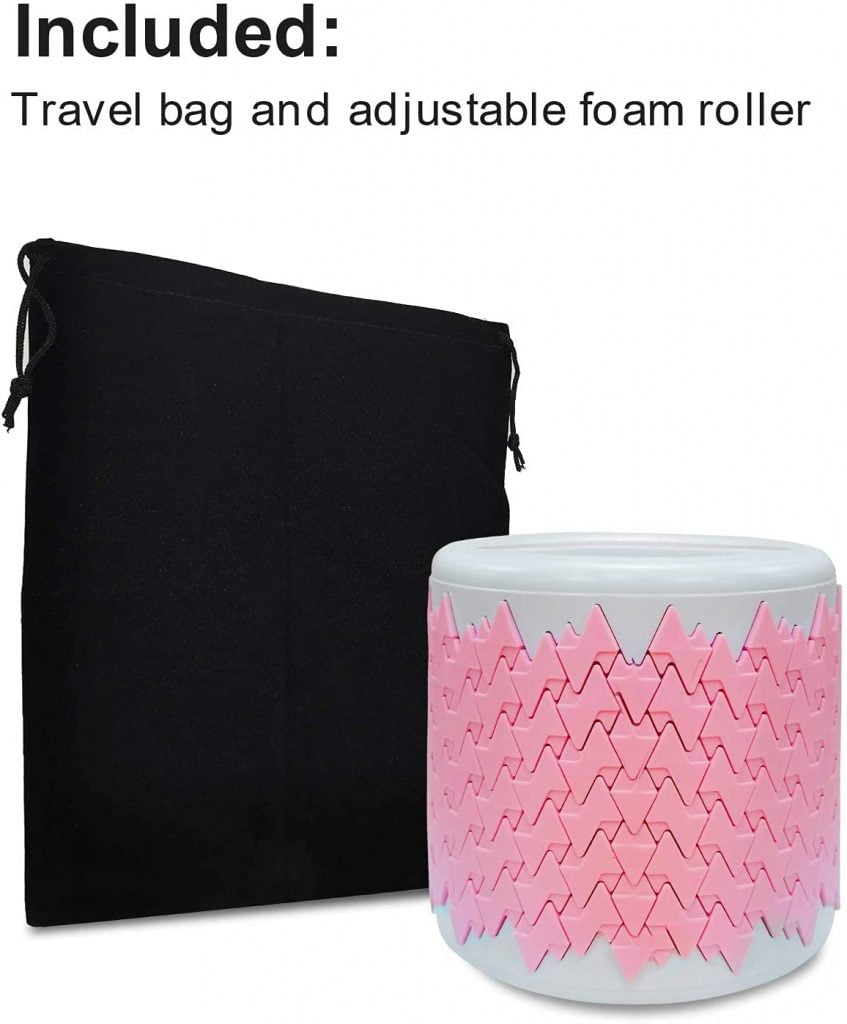 FISUP Collapsible Foam Roller Massager Muscle Therapy Yoga Block for Home Fitness Exercise Equipment, Gray