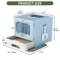 thumbnail image 3 of Uforic Large Enclosed Cat Litter Box with Mat and Litter Scoop,Cat Toilet Box with Lid Drawer Type Easy to Clean,Blue, 3 of 9