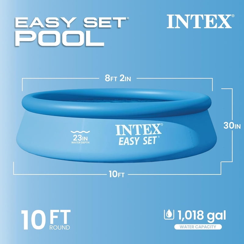 Easy Set Inflatable Swimming Pool: 10ft x 30in，Quick Inflation ，1018 Gallon Capacity