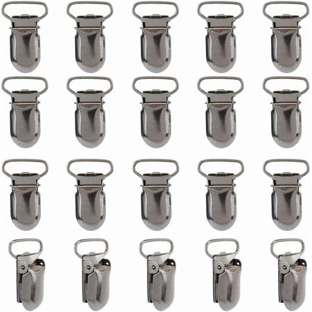 20Pcs Iron Baby Pacifier Clips Gunmetal 35x23x9mm Inner Diameter: 20x5mm DIY