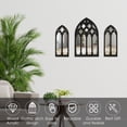 thumbnail image 2 of LNGOOR 3Pcs Window Wall Mirror Set Arched Wall Mirror Decor Self-Adhesive Wall Mirror for Living Room, 2 of 7
