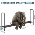thumbnail image 4 of OUYAWEI 8FT FireWood Rack Stand,Outdoor Wood Storage Holder for Fireplace & Patio,Durable Steel Log Rack with ZippeRed Protection,Heavy Duty Wood Rack Keep FireWood Organized,Black, 4 of 9