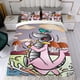 thumbnail image 4 of Wally Gator Conjunto de sábanas temático, trío de piezas, cómodo y amigable con la piel, diseño único, regalo de decoración para el hogar para familiares, amigos y fans,140cm *210cm, 4 of 6
