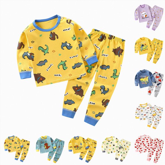 Gubotare Toddler & Kids Pajama Sets with Bamboo Viscose, Snug Fit Pjs for Girls, All-Season Comfort Sleepwear, Ages 2-12 Years AA,Size 12-18 Months