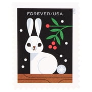 Winter Woodland Animals (Booklet of 20) Forever Postage Stamps (a Deer, Fox, Rabbit, and Owl) 2023 Scott #5822-5825