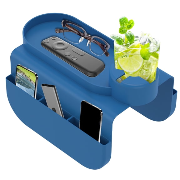 Silicone Armchair Holder Versatile Easy to Install Sofa Armrest Tray with Side Pocket Sturdy Silicone Sofa Couch Cup Holder for Cup Phone